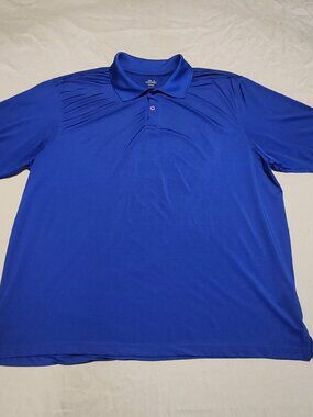 Haggar Men's XL Cool 18 Performance Collar Polo Royal Blue Color Golf Silky